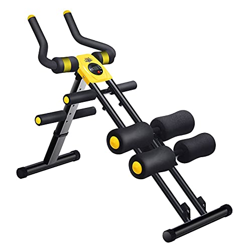 VIGGIO Foldable Core Abdominal Trainers with Digital Display, Ab Machine with 5 Different Levels, Multifunction Home Gym Equipment for Leg and Arm Exercises