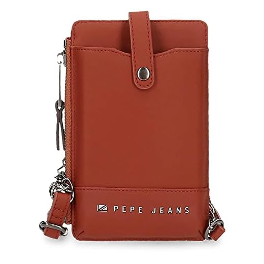 Pepe Jeans Piere Bandolera Portamóvil Naranja 9,5x16,5 cms Piel sintética