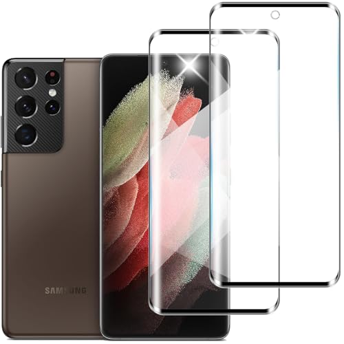 skoxno (2 Pack) Screen Protector for Samsung Galaxy S21 Ultra 3D Curved Full Coverage Bubble Free Anti-Scratch HD Clear Shield Film