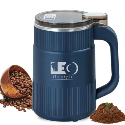Image of Leo Lifestyle Spice & Coffee Grinder - Powerful Electric Grinder for Coffee Beans, Spices, Herbs & Seeds - Durable Stainless Steel Blades, Compact & Easy to Use Kitchen Essential.One Year Warranty