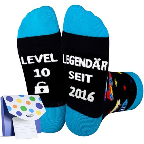 Jeasona Geschenk Junge 10 Jahre Geburtstag Socken Geschenk für Jungen 10 Jahre Geburtstag 10. Geburtstag Junge Geschenk Coole Jungs Kleinigkeit Geschenkideen
