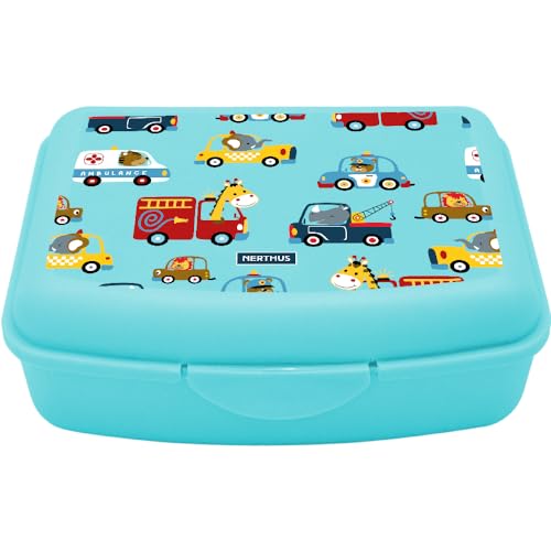 NERTHUS FIH 1357 Lunchbox per bambini auto, leggera e facile da pulire