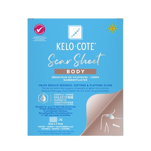 KELO-COTE Silikon-Narbenpflaster Körper 5 cm x 7 5 cm Packung mit einem Pflaster (wiederverwendbar)