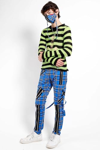 Tripp Punk Bondage Pants [Blue Plaid]4