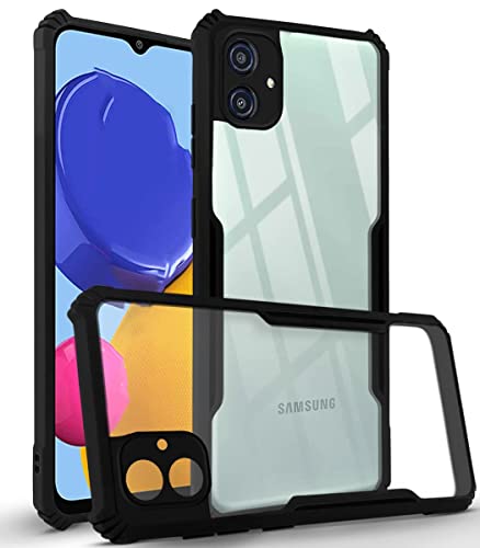 Image of Jkobi Back Cover Case for Samsung Galaxy A04 | A04E (Crystal Glass Back | Camera Protection | Shockproof Bumpers | Professional Black)