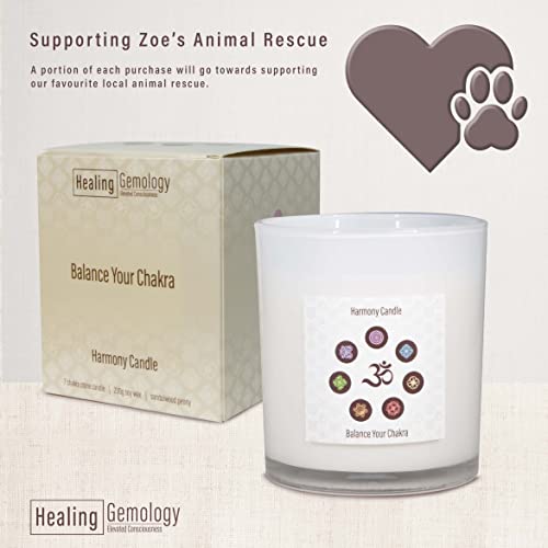 Prosperity & Good Fortune Chakra Balance Candle, All Natural Soy | 7 Natural Crystals | Purification Chakra Healing | Aromatherapy Candles For Home | 8 Oz 40 Hour Burn #TOP2