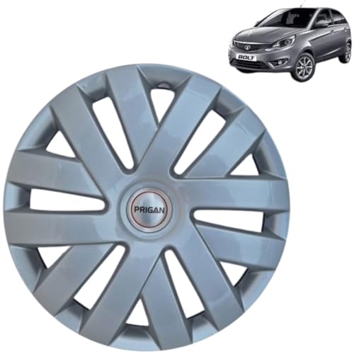 Image of Prigan Wheel Cover for TATA Bolt XT 15 Inch Silver Wheel Cap (Available in 15 Inch) (Set of 4 Pcs) (Press Fitting) Model- Polo Silver-15