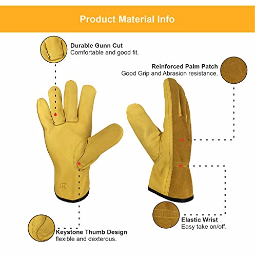 Nvt Buy 1 Pair Get 1 Pair Free, Brown Gardening Gloves For Men Women Two Pair Work Glove Thorn Proof Heavy Duty Gloves Leather Working Gloves For Gardening Fishing Construction (Extra-Large Xl Size). #TOP7