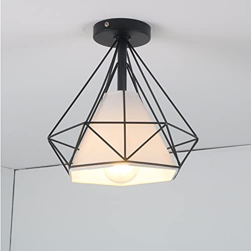 Lámparas Colgantes para Isla de Cocina, lámpara de Pasillo Americana E27, lámpara de vestíbulo Retro, lámpara de balcón con Forma de Diamante para Restaurante, lámpara de Pasillo,