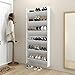 Gecheer Scarpiera a Muro 2 pz Ingresso, Scarpiera Portascarpe Salvaspazio, Scarpiera Sospesa Mobile Armadio Scarpiera, Scarpiera Scaffale Salvaspazio Scarpiera Organizer Bianco 80x18x90 cm Truciolato