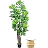 Roomtec artificial fiddle leaf fig tree7 ft tall artificial tree with woven seagrass plant basket fake floor plant in pot for home decor living room indoor outdoor office bedroom decor  urban country home decor