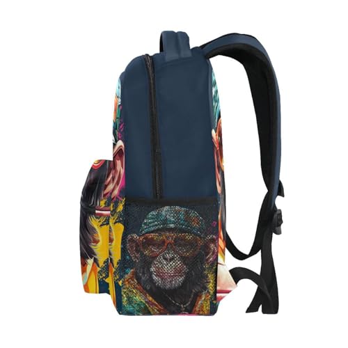 Hip Hop Gorilla Monkey Backpack for Boys Girls Elementary School Bookbag Back Pack 202b16284