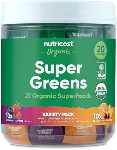 Nutricost Nutricost Organic Super Greens Packets (Variety Pack) 20 Stickpacks sold by Nutricost - Amazon Seller - US