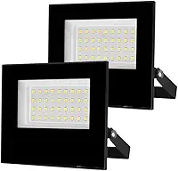 Combo 2 Refletores LED 50W Holofote Bivolt Prova D'Água Frio 6500K IP67, Economia de Energia, Alta Luminosidade 5000 Lumens - Linha Premium SellXpert