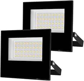 Combo 2 Refletores LED 50W Holofote Bivolt Prova D'Água Frio 6500K IP67, Economia de Energia, Alta Luminosidade 5000 Lumens - Linha Premium SellXpert