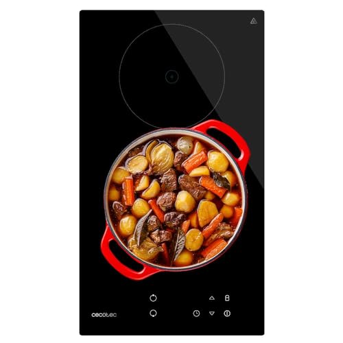 Cecotec Placa de Vitrocerámica 2 Fuegos Bolero Squad V 2100. Potencia máxima 3000 W, 9 Niveles de...