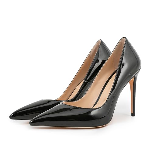 Landjiablue Women's High Heels Pointed Toe Fashion Sexy Classic Daily Stiletto Single Shoes for Lady4
