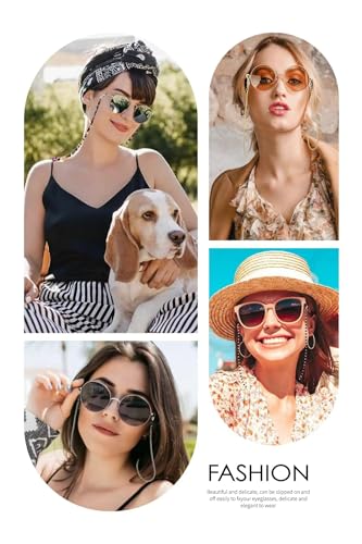 Image of Damanse Eyeglass Chain,8 Pcs Beaded Eye Glasses Strap Holders around Neck For Women