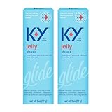 K-Y Jelly Lube, Personal Lubricant, NEW Water-Based Formula, Safe for Anal Sex, Safe to Use with Latex Condoms. Helps you Glide into a Wetter, Better Experience Every Day. For Men, Women and Couples, Body Friendly 2 FL OZ (Pack of 2)
