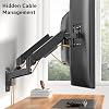 Soporte de pared para doble monitor para pantallas de computadora planas/curvas de 17-32 pulgadas | Aluminio de grado de aviación con resorte de gas, movimiento completo, sostiene hasta 19.8 libras por brazo, VESA 75/100 mm, negro 6