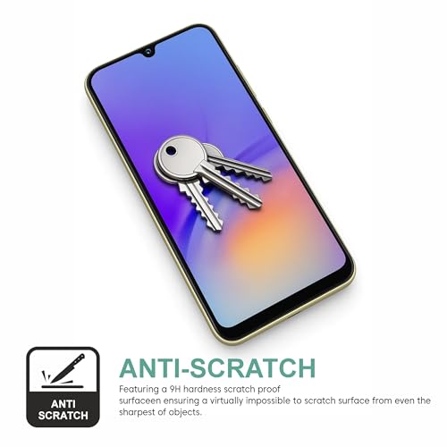 Image of AIBEX Tempered Glass for Samsung A05 / Samsung A05S | 9H Hardness | Anti-Glare & Anti-Fingerprint | Water Resistant | Edge-to-Edge Full Screen Protector | Bubble-Free Installation