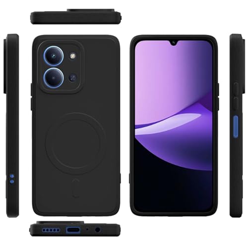 Image of Back Cover | MagFit Ring Design (Non-Magnetic) | Shockproof Case | Anti-Slip Grip | Raised Camera Edges | Slim Protective Case for Mi Redmi 15C 5G / Poco C85 5G (Matte Black)
