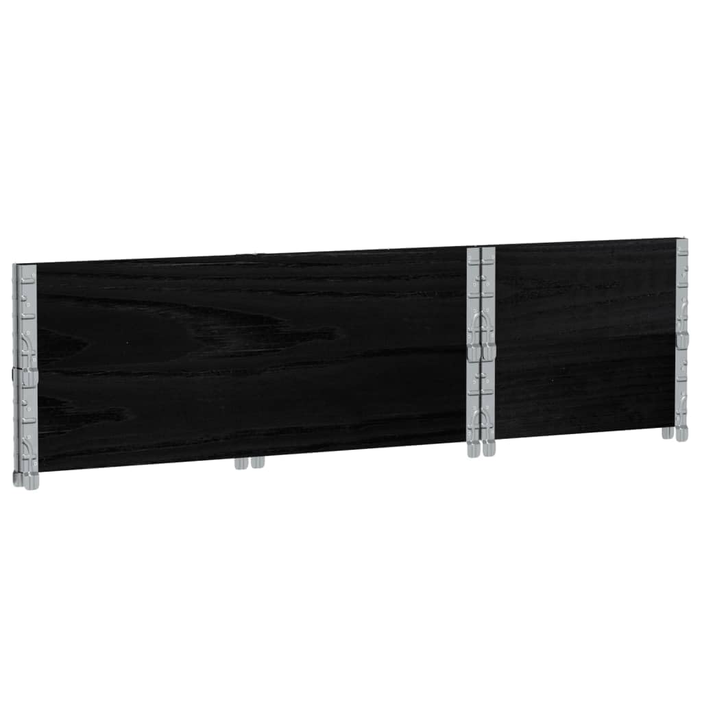 Paretali per Pallet 2 pz Neri 100x50cm Legno Massello di Pino, Movimentazione di Materiali,Pianali di carico e Pallet, 14.4kg-4010283