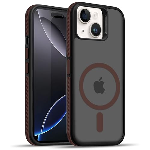 Image of V-TAN Ultra Matte Back Cover for Apple iPhone 14 Plus | Magnetic Case Compatible with Wireless Charging | Shockproof Stylish Protective Design Cover with Anti-Slip Grip - (Brown)