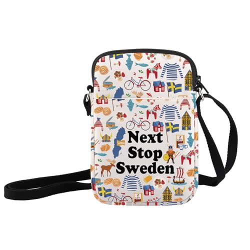 JXGZSO Sweden Vacation Gift Next Stop Sweden Crossbody Bag Sweden Trip Shoulder Bag Sweden Lover Gift Europe Travel Gift