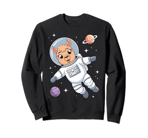Alpaca Linda Astronauta Espacio Exterior Kawaii Cute Alpaca Sudadera