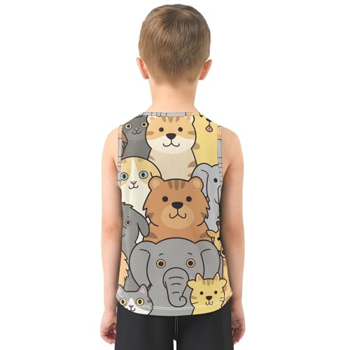 Animals Tank Top for Boys Sleeveless Kids Vest Kids Casual T Shirts for Biking Jogging Beach 3T3