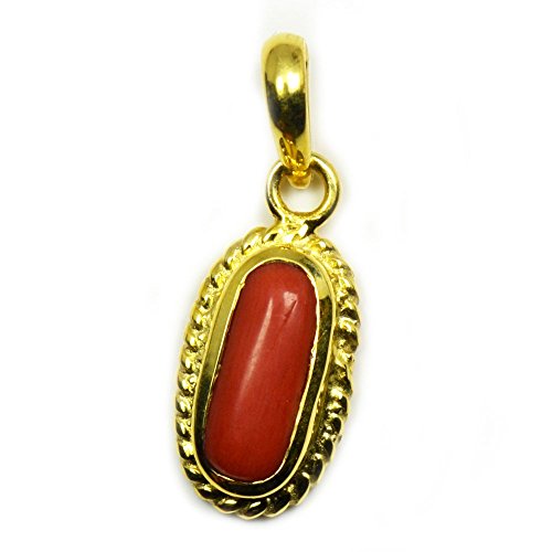 Pendentif Panchdhatu corail naturel or pour votre bien-être au quotidien