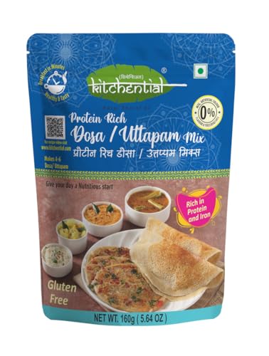 KITCHENTIAL Protein Rich Dosa/Uttapam Mix | Ready To Cook, Instant Recipe | High Protein & Nutritious | Authentic Indian Breakfast, Lunch, Dinner |No Added Preservatives (Pack Of 3-480 gm)