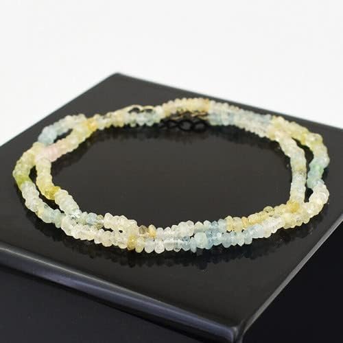 55 Cts Natural Single Strand Aquamarine Beads Womens Necklace Jewelry CHIK_NECKLACE-45708