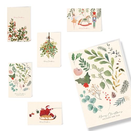 Forletter - Pack de 10 Tarjetas de Navidad,11'5 x 17 cm, Ornaments