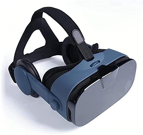 SMSOM VR Glasses, VR Headset Compatible for iOS and Android Phone, 3D Virtual Reality Viewer for Watch Movies & Video Games, Support 4.0-6.3”Smartphone, Gift for Kids and Adults (Color : Blue)