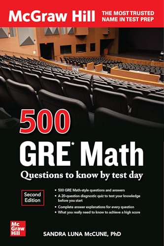 Mcgraw Hill 9781264278190 500 Gre Math Questions To Know cover