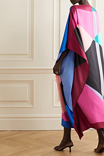 Hiyan Creation Modern Boat Neck Women Casual Wear Printed Soft Silk Crepe Kaftan,Maxi Summer Kaftan,Summer Dress,fancy kaftan.4