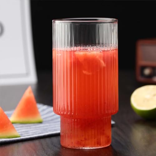 Set de 4 vasos de vidrio con tapa y sorbete miniatura 6