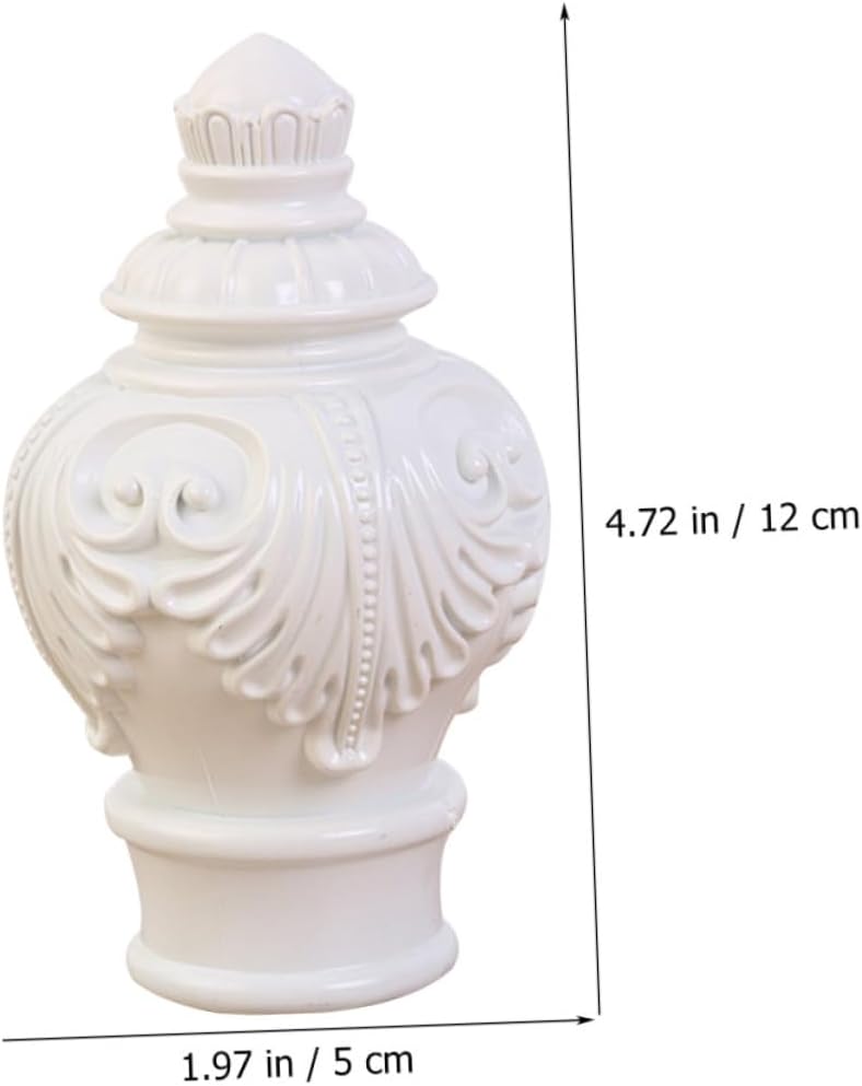 10pcs White Plastic Curtain Pole Ends Decorative Finials for Window Curtain Rods Easy Install Stylish Home Decor Accessories