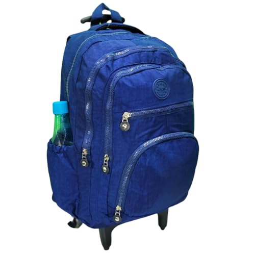 Mochila Escolar de Rodinha, Juvenil, Feminina/Masculina, Stay-Clean, Preta (Azul Marinho)