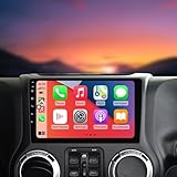 FELLOSTAR for Jeep Wrangler JK 2007-2018 Radio Upgrade 10-Inch Car Stereo with Carplay & Android Auto Touch Screen 4Core Head Unit 2GB RAM + 64GB ROM Navigation System
