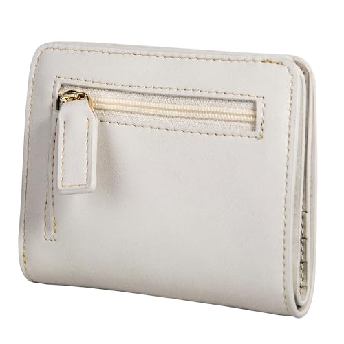 Image of Itslife Women's Rfid Blocking Small Compact Bifold Leather Pocket Wallet Ladies Mini Purse with id Window (White)