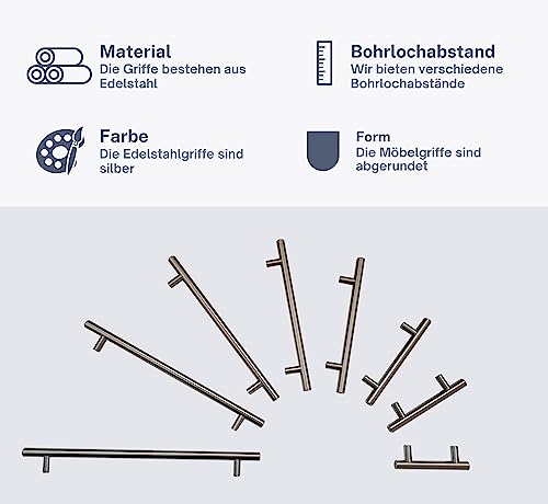 Provance Maniglia per mobili in acciaio inox, 6