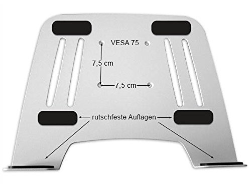 Drall Staffa per Montaggio a Parete per Laptop Argento con Vassoio per Adattatore per Notebook Bianco Modello: L52S-IP3W