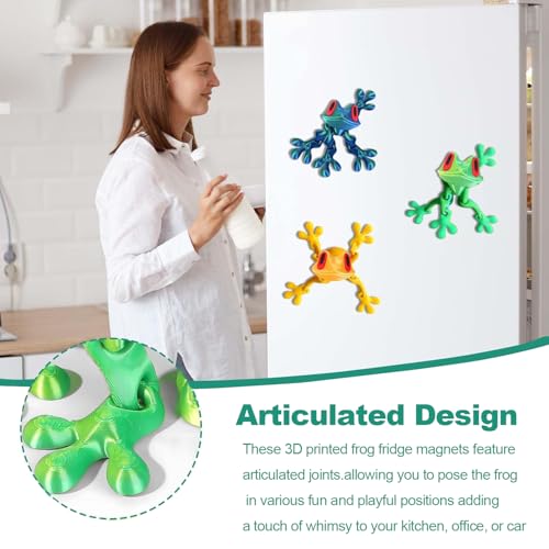 Imán decorativo 3D rana magnética 4 piezas miniatura 5