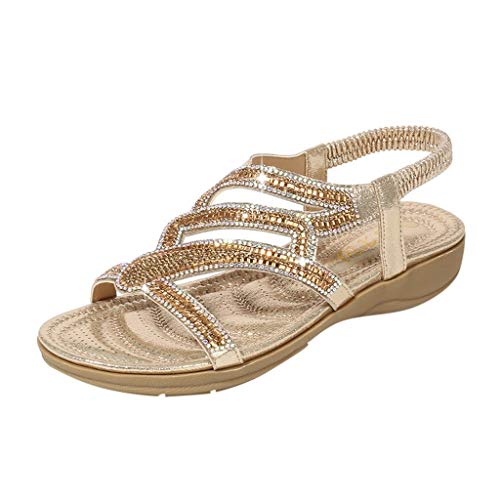 Sandalias deportivas de Verano Novedades 2024 Chanclas con Pedrería For Mujer Sandals de dedos con Plataforma Sandalias Ortopédicas con Tacón de Cuña Vintage Zapatos de Playa de Ocio