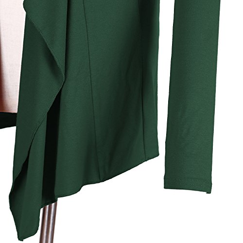 Image of Urban CoCo Women's Drape Front Open Cardigan Long Sleeve Irregular Hem