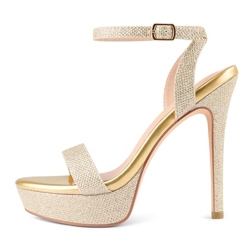 Image of MERUMOTE Women's Open Toe Stiletto High Heels | Platform Stiletto Sandals, Platform Sandal Heels, Heels for Women Sexy