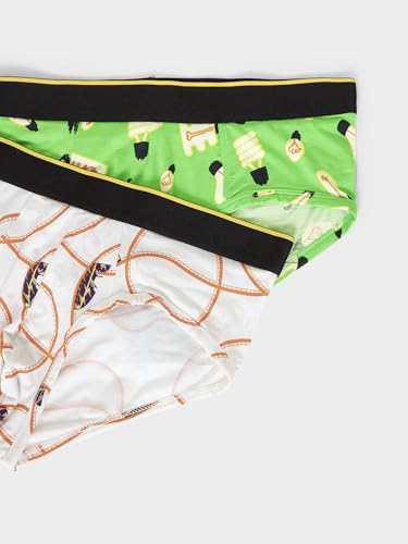 Image of Bummer Men's Printed Micro Modal Briefs Underwear | Ultra Soft & Breathable | Combo Pack of 2